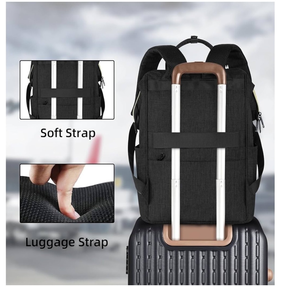 Black Travel Backpack for Women - Picture 5 of 7